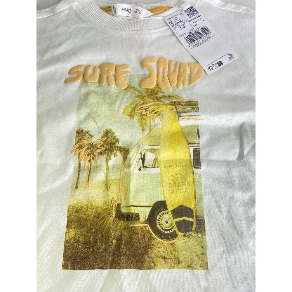 MNG Mango Surf Squad Short Sleeve T-Shirt Top Kids Boys Size 5-6